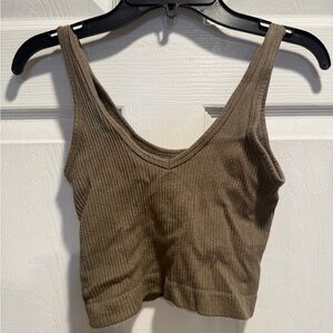 Urban Outfitters Ribbed Tan Crop Top